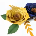 2li (Lacivert - Gold) Ramazan Kağıt Çiçek Seti
