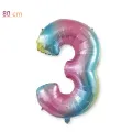 3 Rakam Folyo Balon – Gökkuşağı – 34 inch (80 cm)