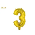 3 Rakam Folyo Balon - Gold – (35 cm - 16 inch)