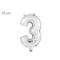 3 Rakam Folyo Balon – Gümüş – (35 cm - 16 inch)