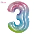 3 Sayı Folyo Balon – Gökkuşağı – 100 cm (40 inch)