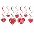 3D Kalp Asmalı Tavan Süsü Kırmızı 10 Adet