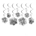 3D Kar Tanesi Asmalı Tavan Süsü Gümüş 10 Adet