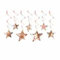 3D Yıldız Asmalı Tavan Süsü Rose Gold (10 Adet)