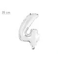 4 Rakam Folyo Balon – Gümüş – (35 cm - 16 inch)