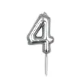 4 Rakam Mum Gümüş