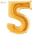 5 Rakam Folyo Balon - Gold - 100 cm (40 inch)