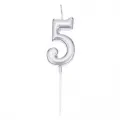 5 Rakam Mum Gümüş