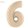 6 Rakam Folyo Balon - Saten Krem - 100 cm (40 inch)
