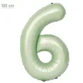 6 Rakam Folyo Balon – Su Yeşili – 100 cm (40 inch)