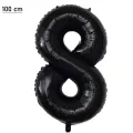 8 Rakam Folyo Balon – Siyah – 100 cm (40 inch)