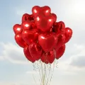 Sevgililer Günü Uçan Balon 15 Adet Kalp Folyo Balon MAĞAZADAN