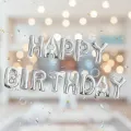 Happy Birthday Folyo Balon Gümüş (35 cm)