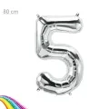 5 Sayı Folyo Balon Gümüş (80 cm)