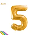 5 Rakam Folyo Balon - Gold - 80 cm – (34 inch)