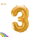 3 Rakam Folyo Balon - Gold - 80 cm – (34 inch)