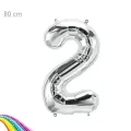 2 Sayı Folyo Balon Gümüş (80 cm)