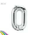 0 Sayı Folyo Balon Gümüş (80 cm)