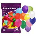 Karışık Renkli Pastel Balon 100 Adet
