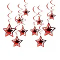 3D Yıldız Asmalı Tavan Süsü Kırmızı (10 Adet)