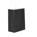 Büküm Saplı Siyah Kağıt Çanta (18x24 cm)