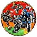 Motosiklet Temalı Karton Tabak (8 adet)