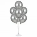 Balon Standı + Gümüş Metalik Balon