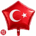 Türk Bayrağı Yıldız Folyo Balon (45 cm)