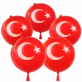 Ay Yıldız Baskılı Punch Balon 45 cm (5 Adet)