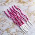 Metalik Kıvrımlı Spiral Fuşya Mum (6 Adet)