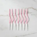 Metalik Kıvrımlı Spiral Pembe Mum (6 Adet)