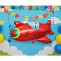 Kırmızı Uçak Folyo Balon Büyük Boy (60x93 cm)