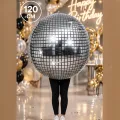 Gümüş Disko Topu Folyo Balon Büyük Boy (120 cm)