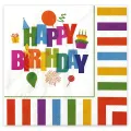 Happy Birthday Renkli Peçete (20 Adet)
