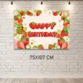 Çilek Konsept Doğum Günü Afişi (75x107 cm)
