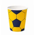 Sarı Lacivert Futbol Topu Taraftar Bardak (8 Adet)