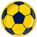 Sarı Lacivert Futbol Topu Taraftar Tabak (8 Adet)