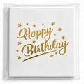 Happy Birthday Gold Varaklı Peçete (16 adet)