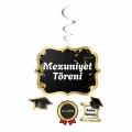 Mezuniyet Hatırası Spiralli Asma Tavan Süsü (4 Adet)
