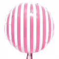 Pembe - Beyaz Çizgili Folyo Balon (45 cm)