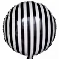 Siyah - Beyaz Çizgili Folyo Balon (45 cm)