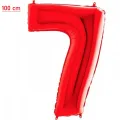 7 Rakam Folyo Balon – Kırmızı – 100 cm (40 inch)