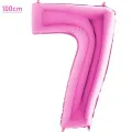 7 Rakam Folyo Balon - Pembe - 100 cm (40 inch)