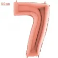 7 Rakam Folyo Balon – Rose Gold – (100 cm - 40 inch)