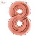8 Rakam Folyo Balon – Rose Gold – (100 cm - 40 inch)