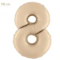 8 Rakam Folyo Balon - Saten Krem - 100 cm (40 inch)