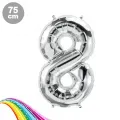 8 Sayı Folyo Balon Gümüş (75 cm)