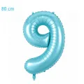 9 Rakam Folyo Balon - Mavi - 80 cm – (34 inch)