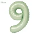 9 Rakam Folyo Balon – Su Yeşili – 100 cm (40 inch)