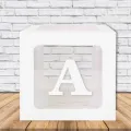 A - Harfi Şeffaf Kutu Beyaz 25 cm
